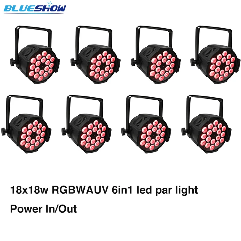 Без налога 8 шт. par Светильник rgbwauv 18x18 Вт led 6in1 Мощность кукурузы сценический DMX