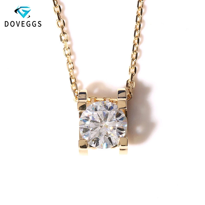 Ожерелье DovEggs из желтого золота 585 к 1 карат 6 5 мм|gold diamond pendant|diamond pendant goldpendant gold |