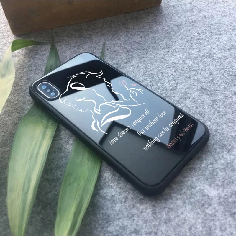 Beauty Beast Rose Princess художественный принт цветной рисунок стеклянный чехол для iPhone X 7 XR