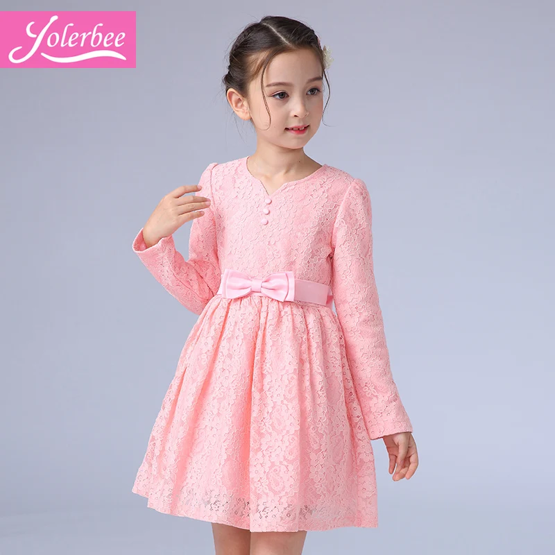 Обувь для девочек платье 2017 Брендовое принцесса с длинным рукавом Цветочные