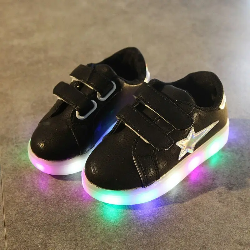 

JIANDIAN Spring And Autumn Color Children's Boys And Girls Led Casual Flash Students' Shoes Kids Sneakers Lights