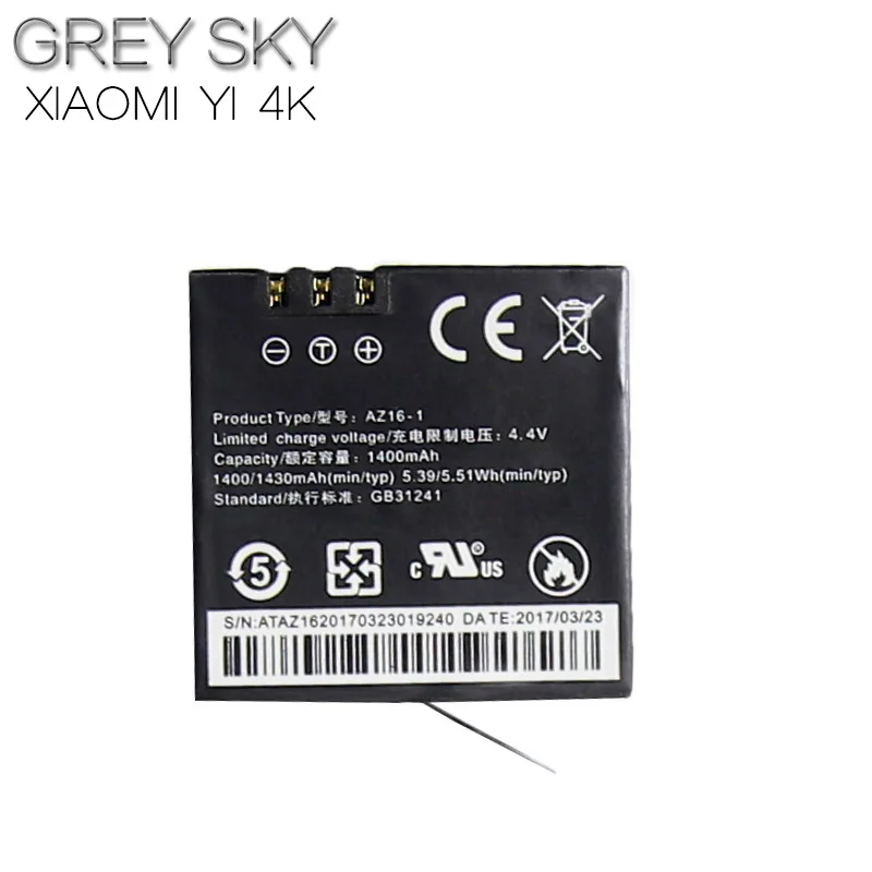 3 шт. 1400 мАч AZ16-1 батареи для Xiaomi YI lite 2 4K 4k+ светодиодный USB 3 слота зарядное устройство для Xiao yi 4k батарея для экшн-камеры