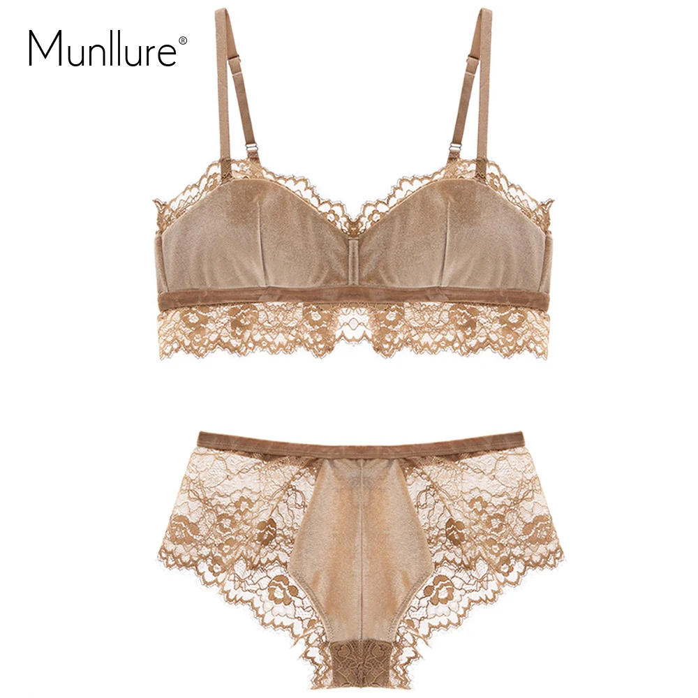 Munllure 2019 бархатное ультратонкое кружевное нижнее белье с ресницами сексуальный