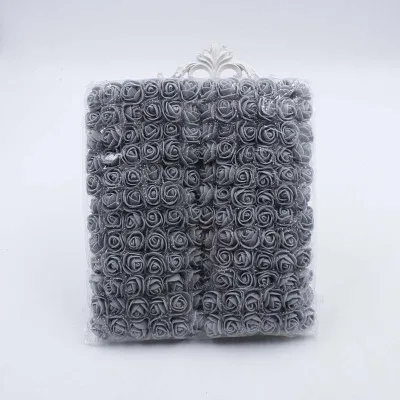 gray 144 шт 2 см мини-цветок розы из пены для свадебного украшения дешевый искусственный цветок Букет DIY Скрапбукинг вечерние цветы - Цвет: gray