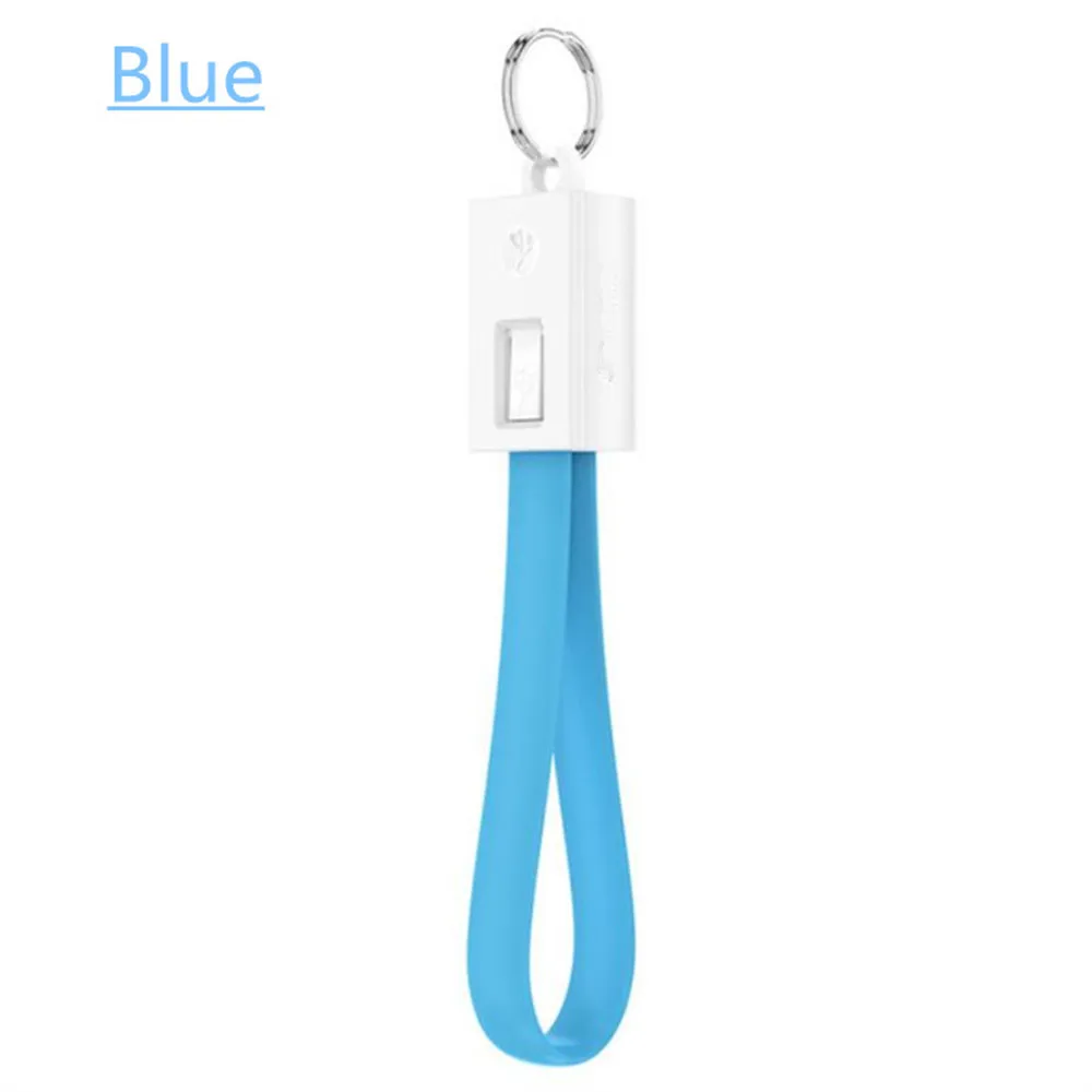 blue JUSFYU кабель передачи данных для аndroid микро-usb брелок 20 см Лапша кабель для передачи данных для iPhone 6 7 8 X XS type-C мобильного телефона Быстрая зарядка - Тип штекера: blue