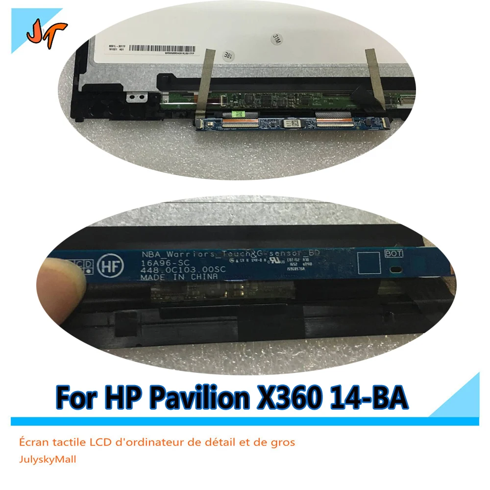 ЖК сенсорный экран дигитайзер в сборе+ рамка B140XTN02. E N140HCE-EBA LP140WF6 SP C2 для hp Pavilion X360 14-ba серии Запасная часть
