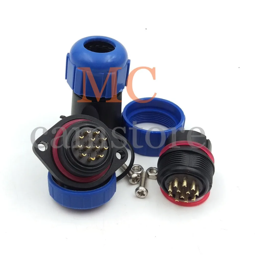 SP21 waterproof connector 12 pins IP67 LED power cable 5A | Обустройство дома