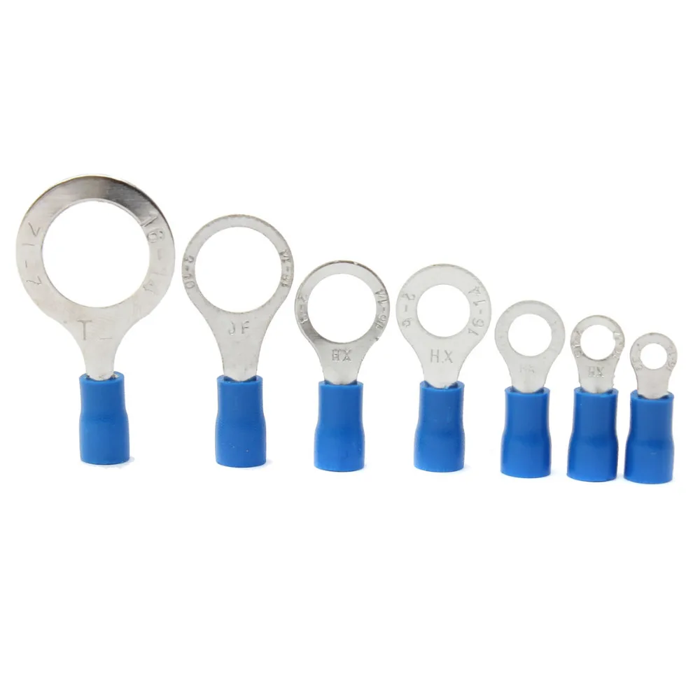 Новое поступление 25 шт. синие резиновые ПВХ клеммы изолированный Кольцевой