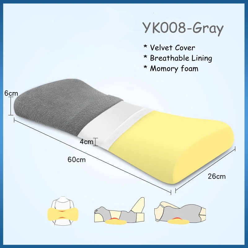 YK008-gray Подушка для сна из пены с эффектом памяти для боли в пояснице Ортопедическая подушка для поддержки поясницы боковые спальные подушки для беременных - Цвет: YK008-gray
