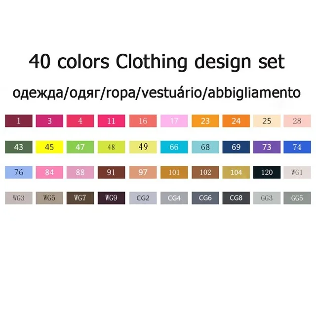 40 Clothing Set TOUCHFIVE 168 цветов, набор маркеров для творчества, двойная головка, эскизные маркеры, ручка для манги, дизайн для рисования, лайнер, маркеры, художественные канцелярские принадлежности - Цвет: 40 Clothing Set