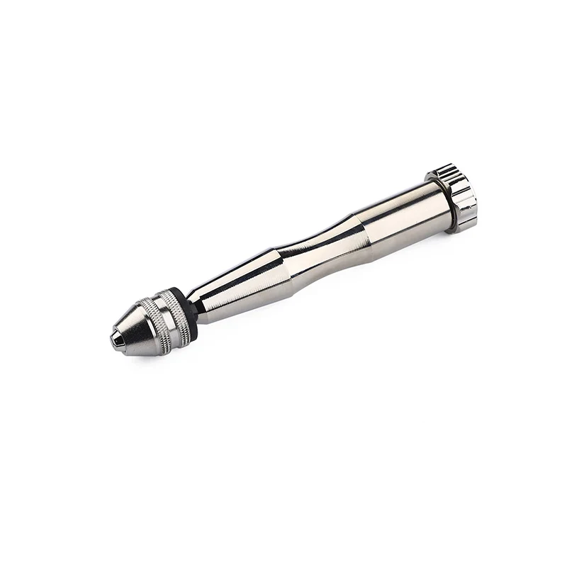 Junejour Aluminum Micro Hand Drill With Keyless Chuck& 10pcs 0.2-2mm/0.3-3.4mm Twist Drill Bit Woodwork Drilling Rotary Tool