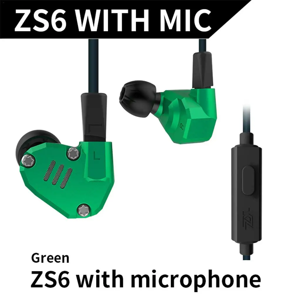 ZS6 Eight Driver Dynamic Wired Portable Earphones In Ear HIFI Stereo Sport Headset Detachable Bluetooth Earphone with mic | Электроника