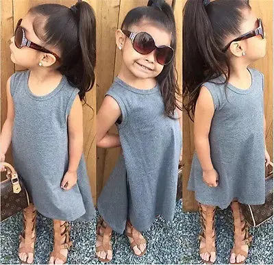 2016 New fashion Summer baby kids girls dress cotton sleeveless dresses children clothes vestidos infantis | Детская одежда и