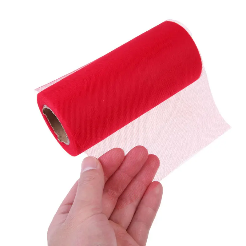 Red Полиэфирная ткань, тюль в рулонах, разноцветное изделие, органза, марля, элемент, Настольная дорожка, вечерние, свадебные украшения, 26,7X15 см - Цвет: Red