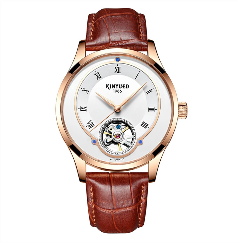 Мужские автоматические механические часы Tourbillon роскошные Брендовые мужские
