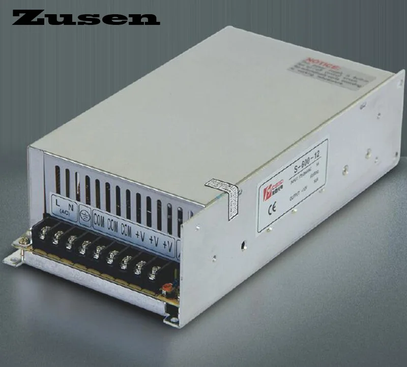 Zusen одиночный выход S-600W 12V 15V 18V 24V 36V 48V хороший рабочий импульсный источник питания