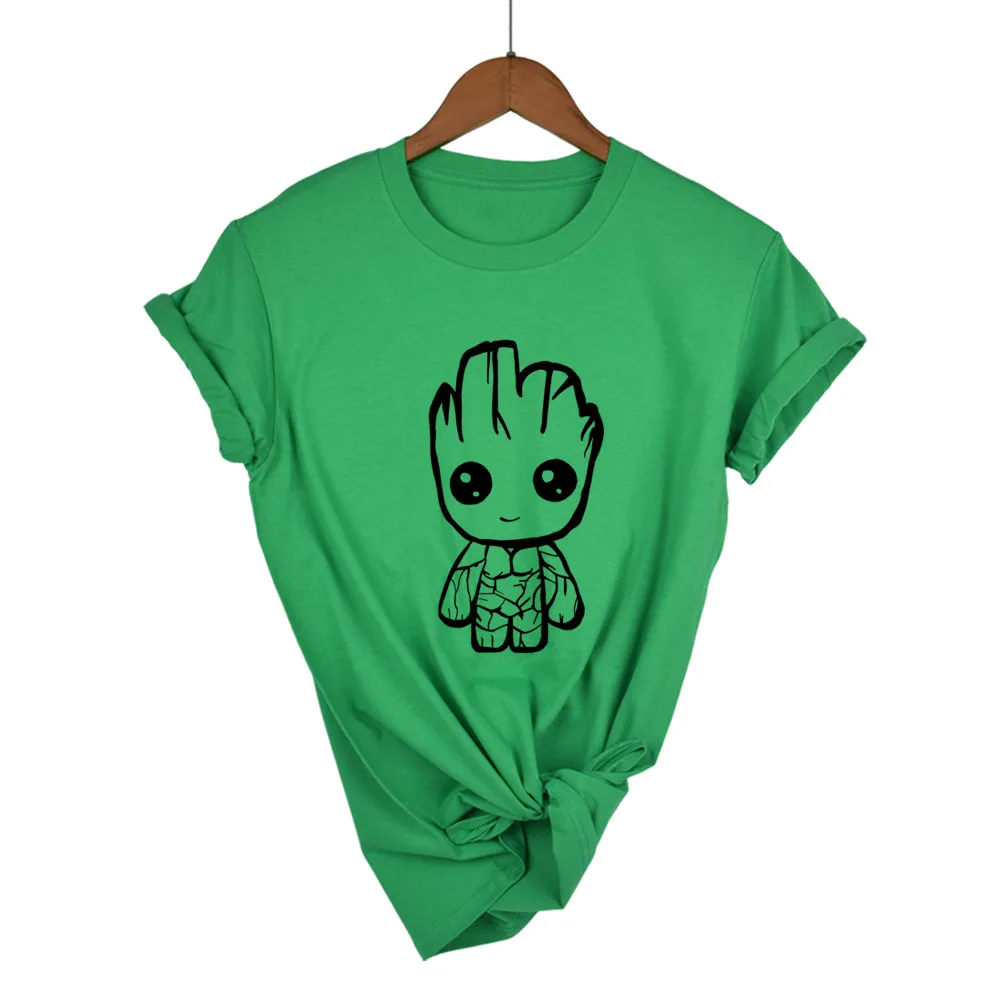 Новая футболка Kawaii Groot дизайнерская летняя женская модная с коротким рукавом