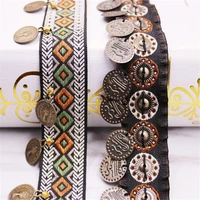 10yards diy embroidery jacquard lace ribbon handmade beaded minority ethnic ribbon clothing accessories curtains decoration