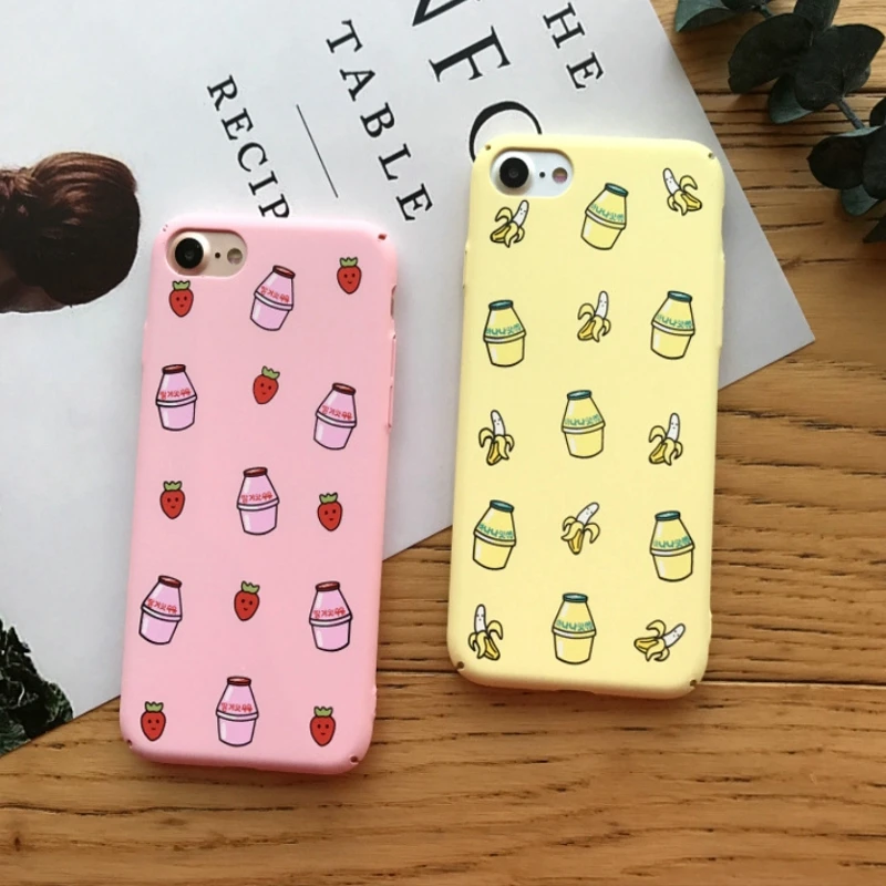 Розовый желтый банан чехол для fundas iphone 7 plus жесткий из поликарбоната Тонкий 6 6s s 8