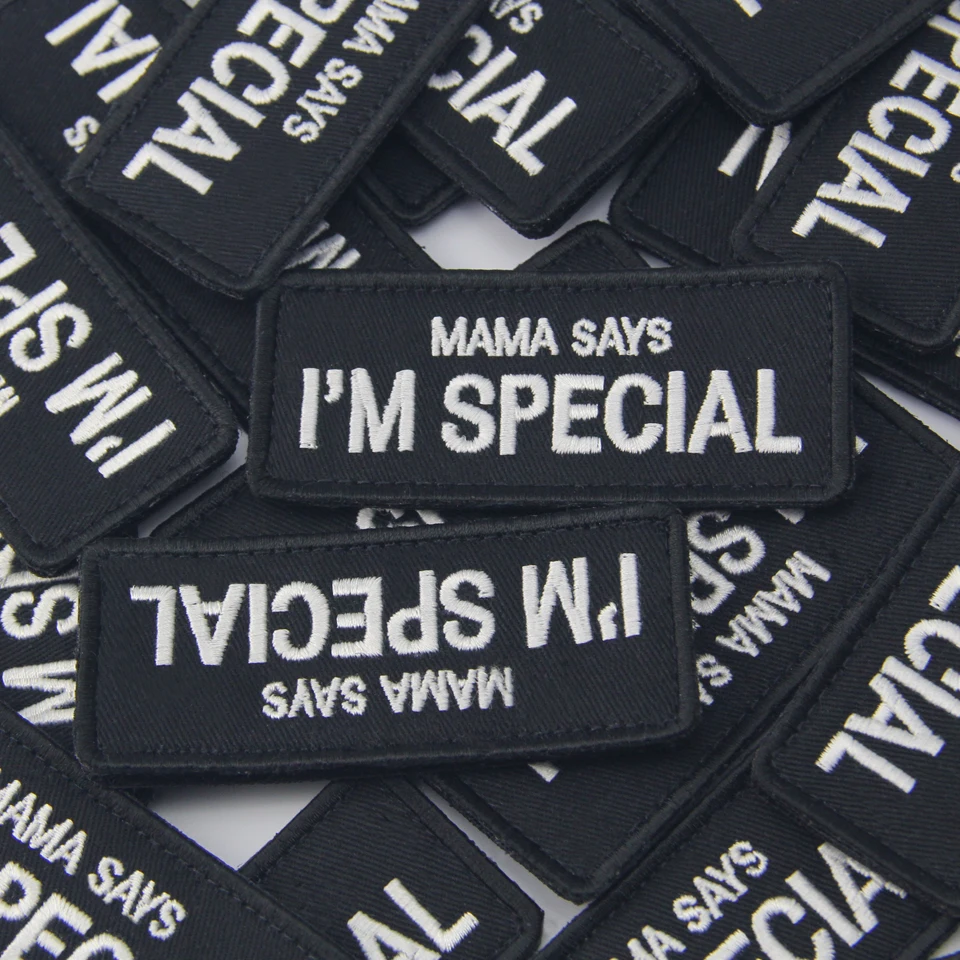 Эмбирд нашивки Ручная вышивка одежда пластырь Мама говорит, что я особенный полезный для руководителей 3D крючок и петля военная армия на.