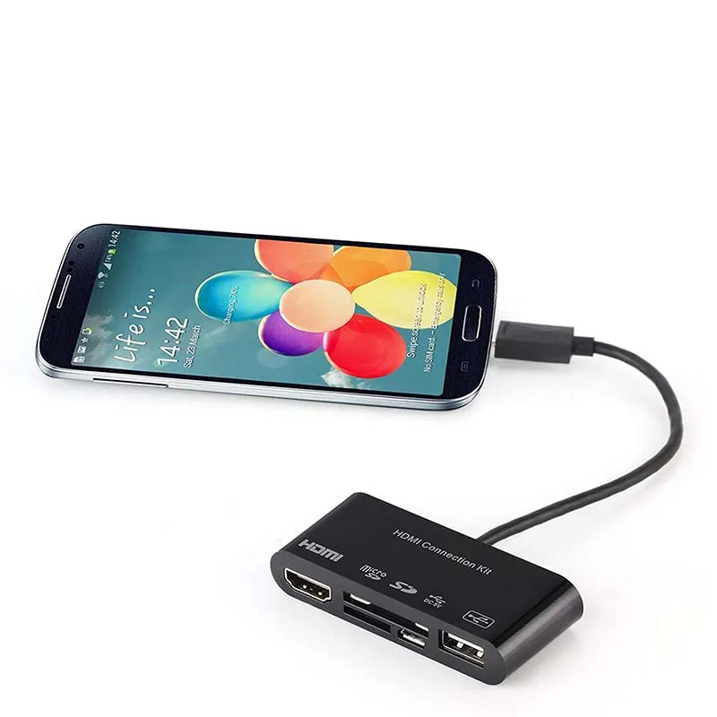 Чиелекна 11Pin микро USB телефон поделиться к ТВ HDMI HDTV кард ридер кабель адаптер для