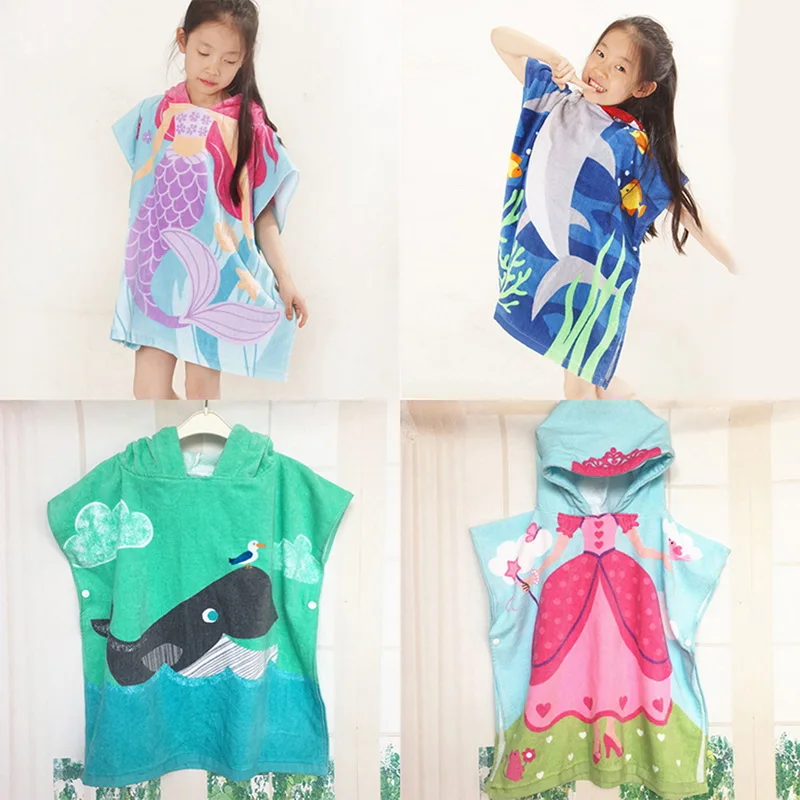 Urijk Microfiber Fabric Beach Towel Hooded Cartoon Kids Bath Water Absorbent For Children 145x70cm | Дом и сад