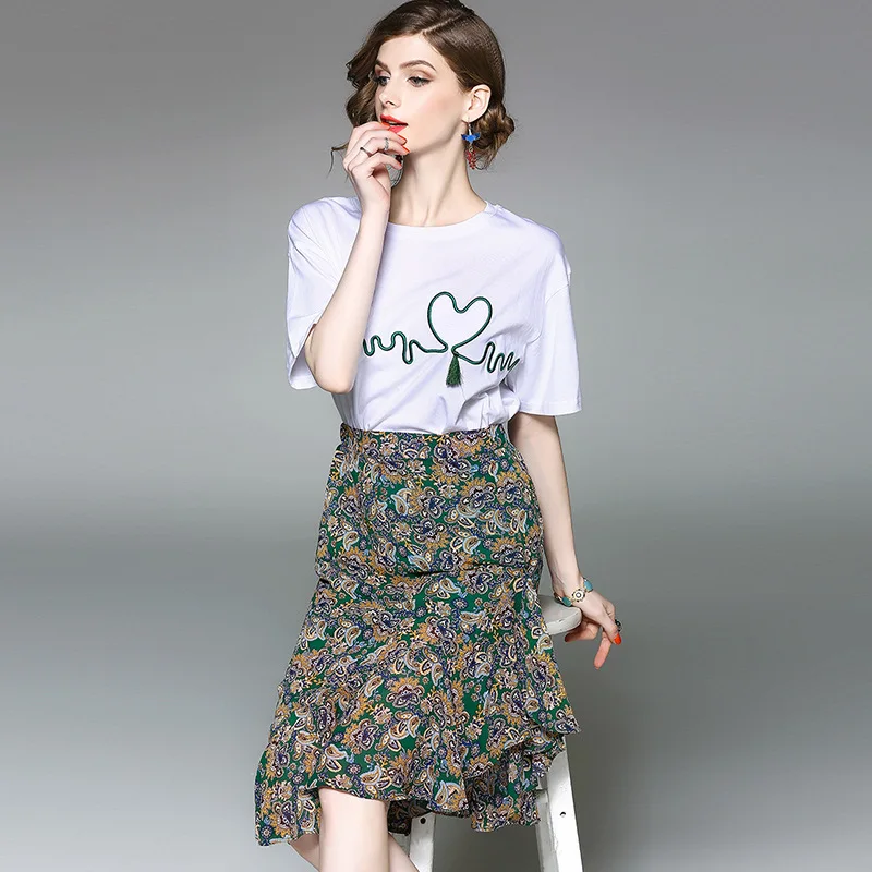 Высокое Качество женщин Из Двух Частей Набор Одежды 2017 Летние Элегантные Дамы