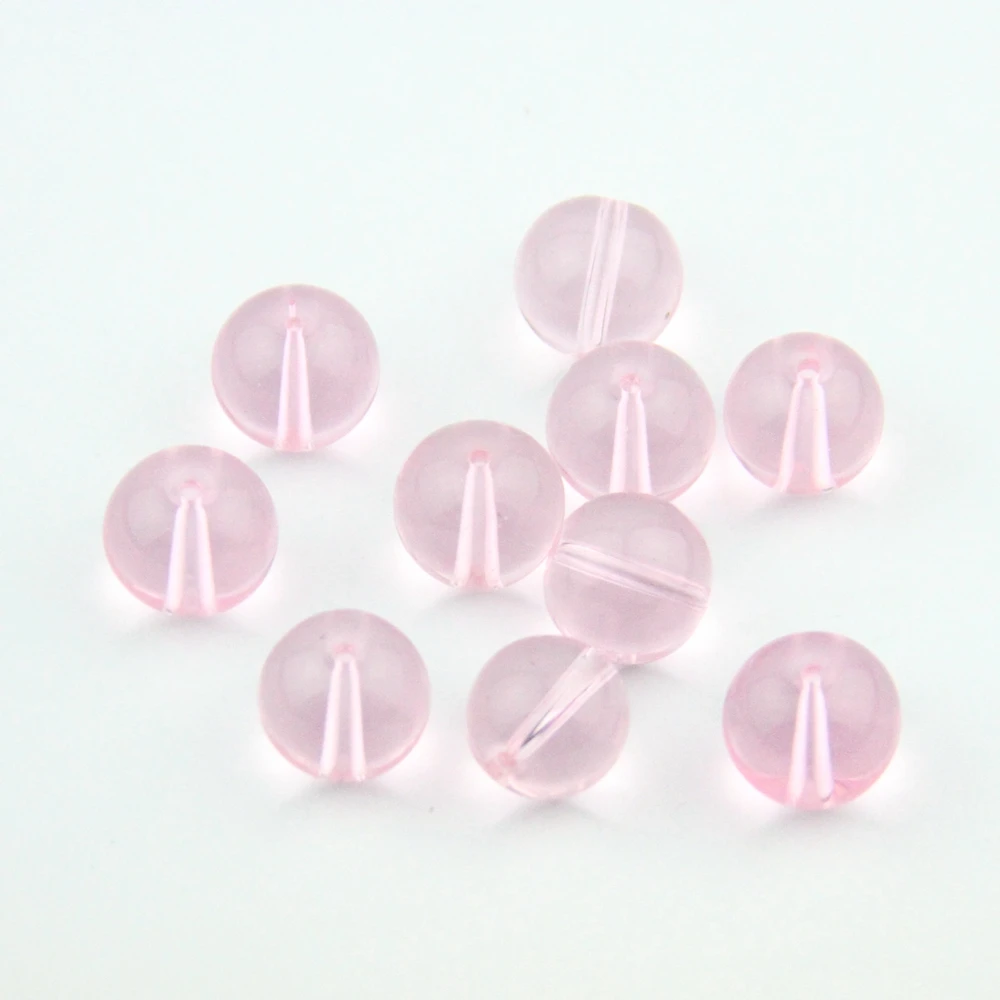 Украшение для дома Круглые Гладкие бусины с розовыми кристаллами 4 10 мм украшения