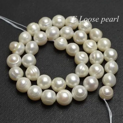 wholesale Natural White Freshwater Pearl Thread Round Potato pearl loose Beads 10.5-11.5mm 15&quot | Украшения и аксессуары