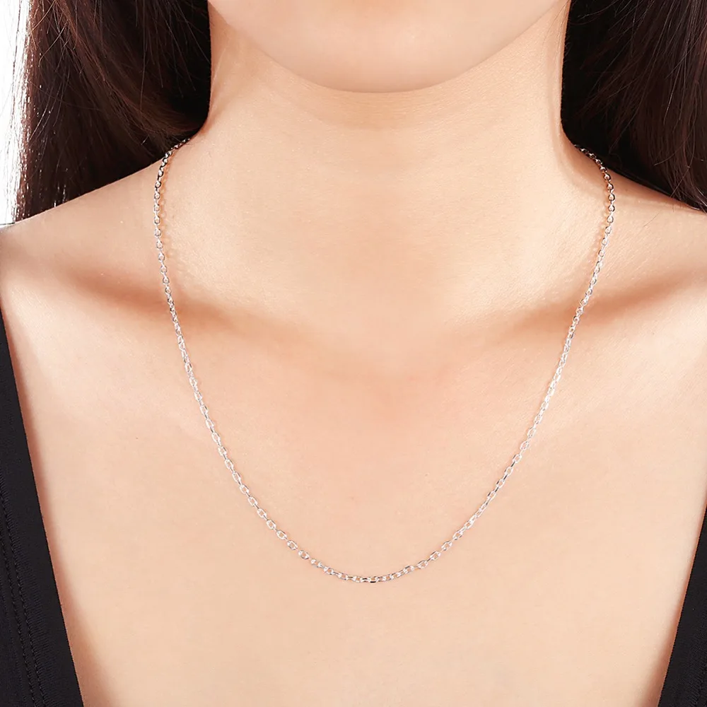 2 мм Rolo звено цепи Европа 925 Стерлинговое серебро базовый дизайн цепочка с