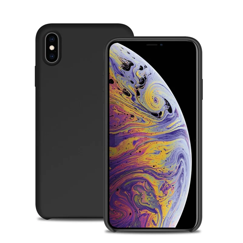 1:1 чехол для iPhone 7 Чехол для iPhone 7 8 Plus X Xs чехол для MAX XR роскошный жидкий силиконовый мягкий чехол для iPhone X Coque - Цвет: Black