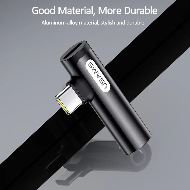 USAMS USB C до 3 5 мм адаптер type c OTG конвертер зарядное устройство Jack аудио наушники для