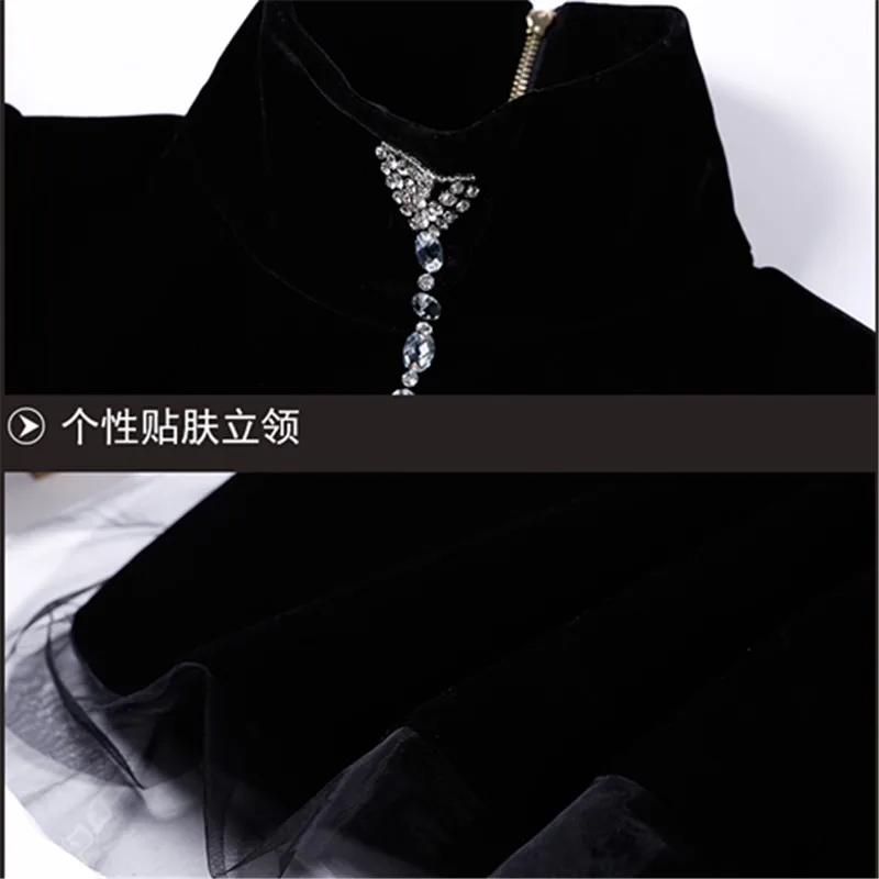 Женское бархатное платье водолазка с длинным рукавом на пуговицах|turtleneck dress|dress