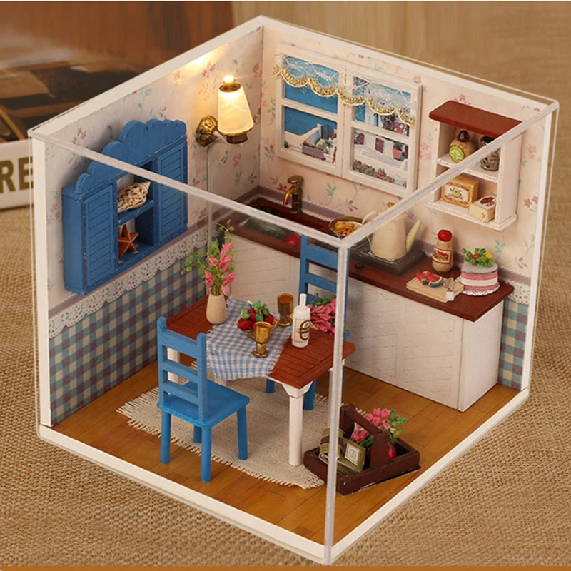 Сборный кукольный домик для девочек миниатюрные комплекты мебели кукол игрушки