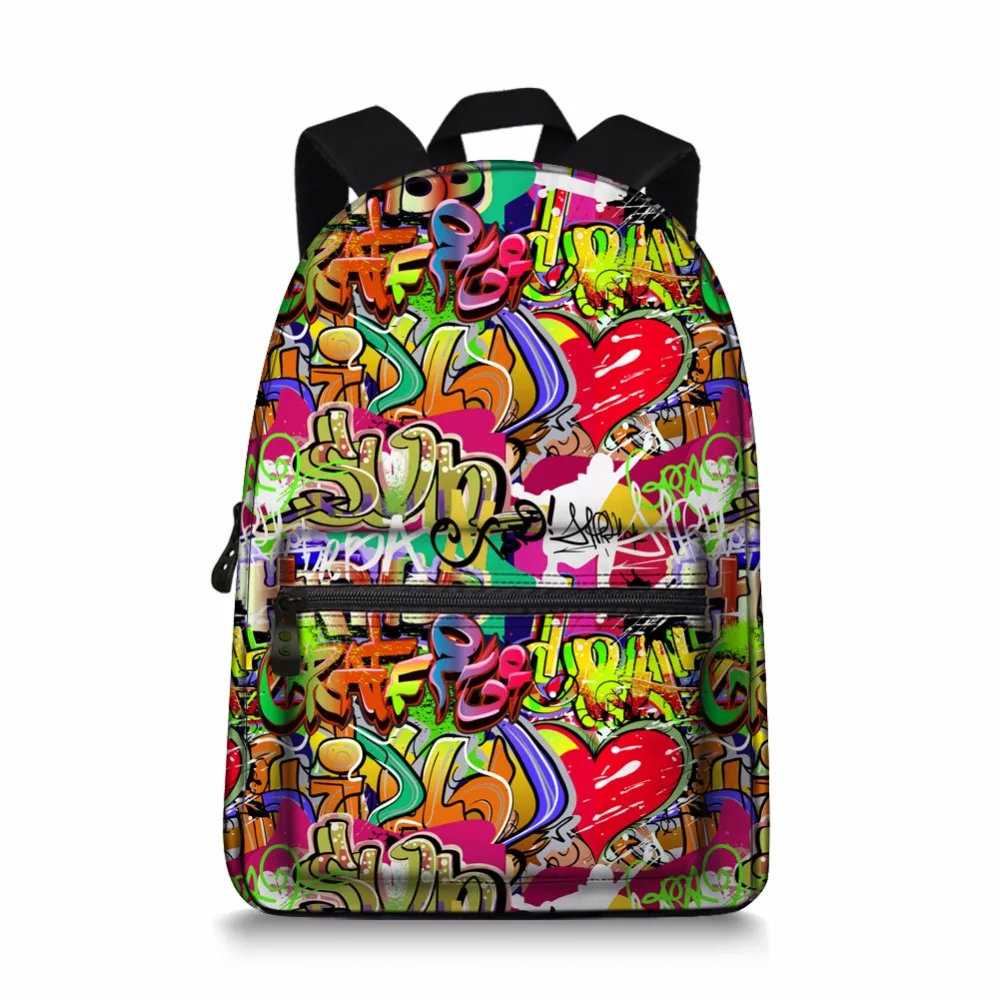 Jeremysport милый холщовый школьный рюкзак с граффити свободный стиль на плечо для