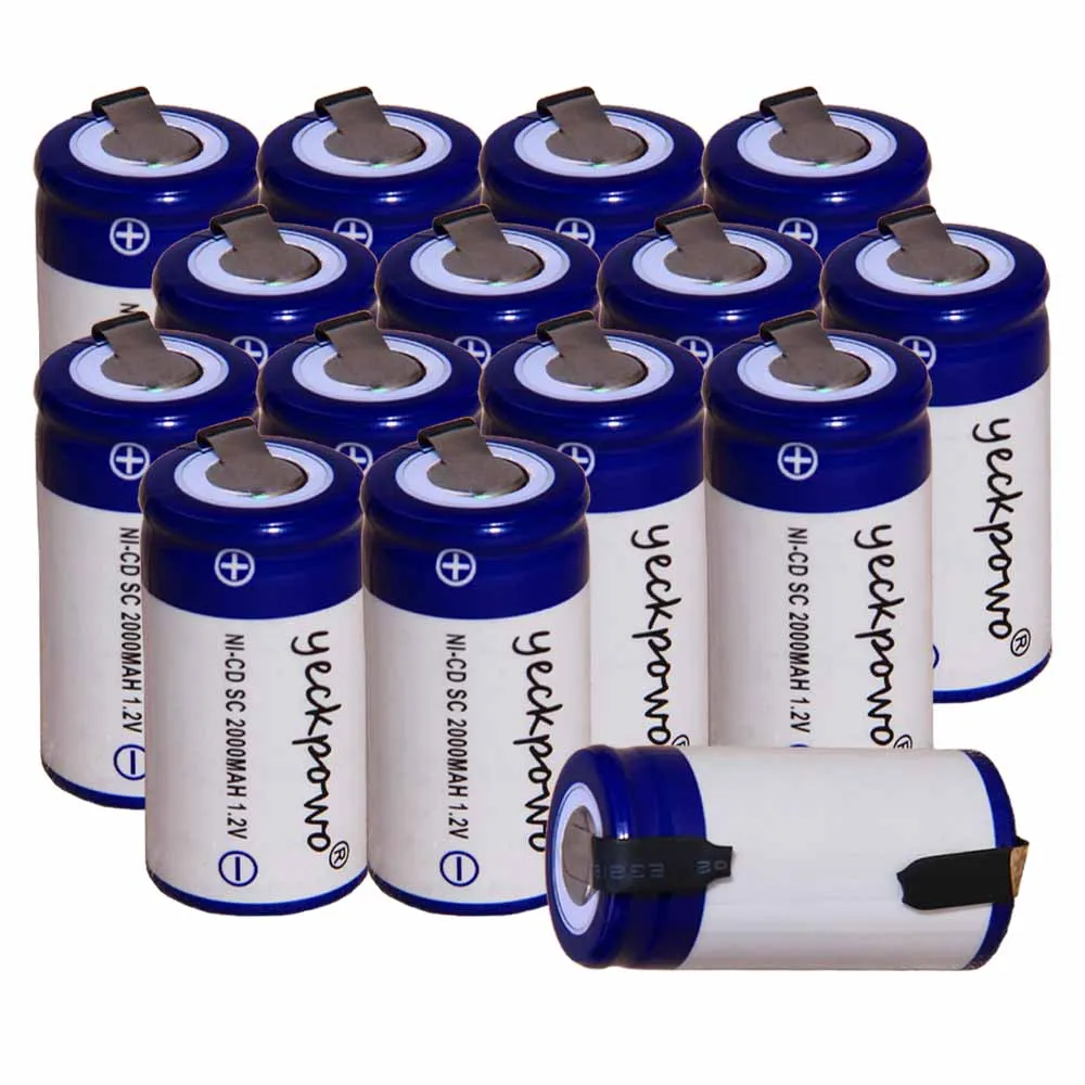 Lowest price 15 piece SC battery 1.2v batteries rechargeable 2000mAh nicd for power tools akkumulator | Электроника
