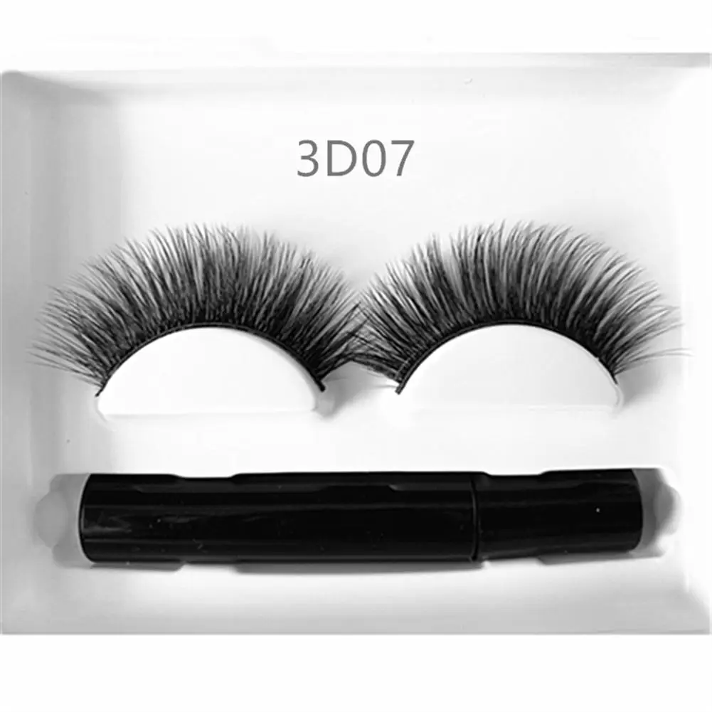 3D07 5ml Magnetic Eyeliner With False Eyelashes Set Gel Free Self- Adhesive Waterproof Liquid Eyeliner Makeup Set Natural Eyelashes - Цвет: 3D07