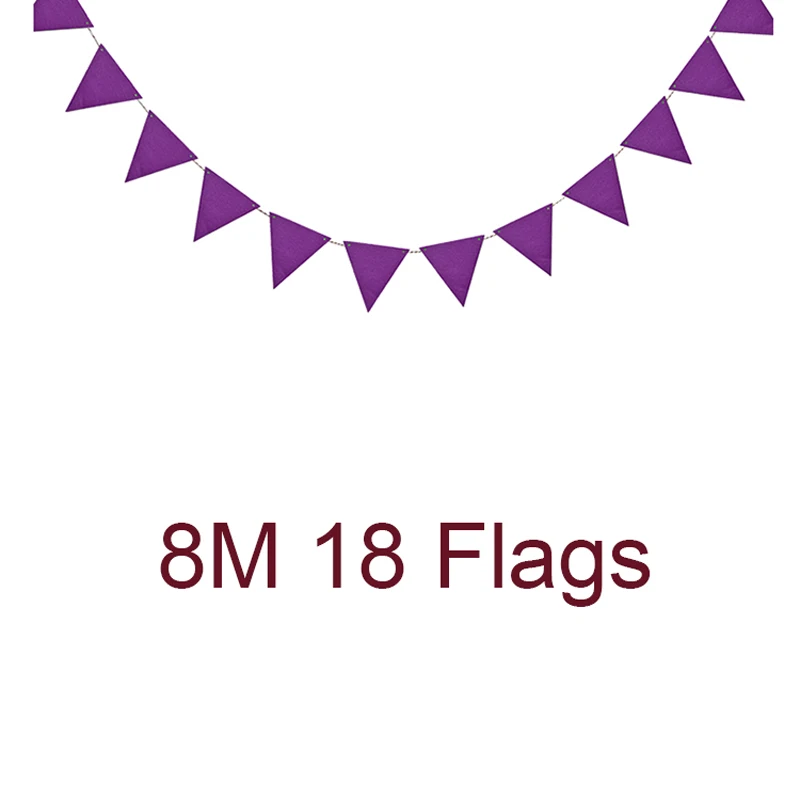 

Quality Purple 8M 18 Flags Pennants Bunting Banner Wedding/birthday party Flags Hang Garland Decoration Supplies wall decoration