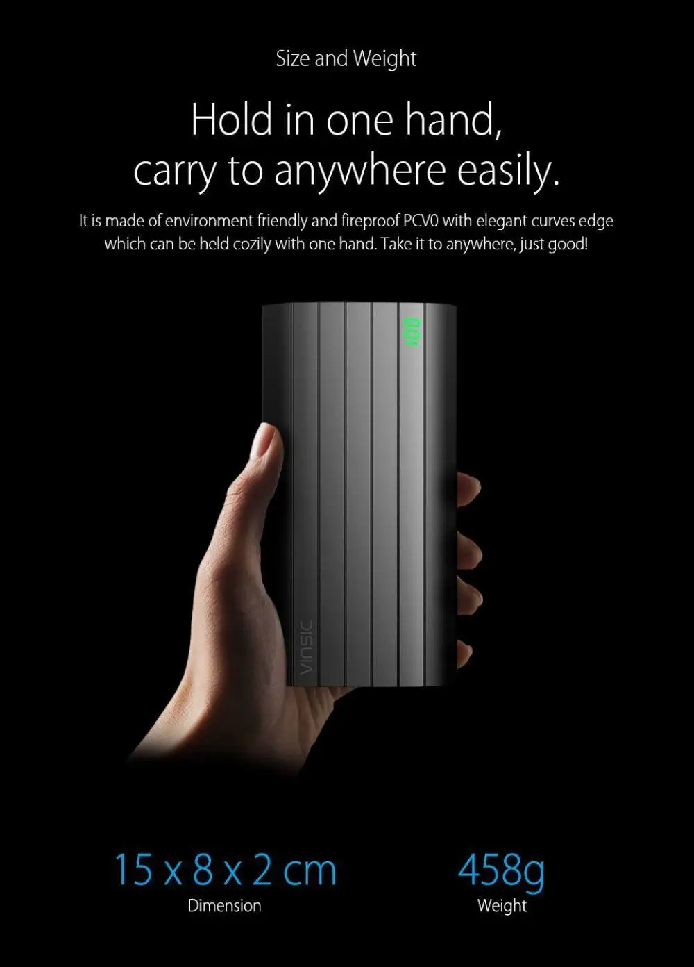 Из России) Vinsic Iron P6 20000 mAh внешний аккумулятор зарядное устройство двойной USB