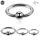 10 шт.лот G23 титановые кольца-кликеры для носа, перегородки, уха, козелка, BCR CBR, кольца-бусины, пирсинг, губы, серьги, завитка ушной раковины, ювелирные изделия
