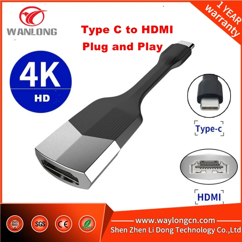 Шт. оптовая продажа 5 шт. Тип C к HDMI К 4 конвертер мобильный телефон/ПК Подключение