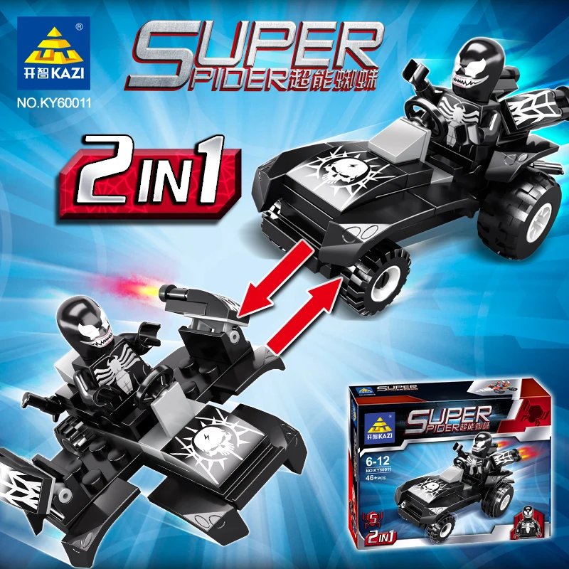 Legoings 6 в 1 супер герой Человек Паук Legos здания Конструкторы фигурку Brinquedos