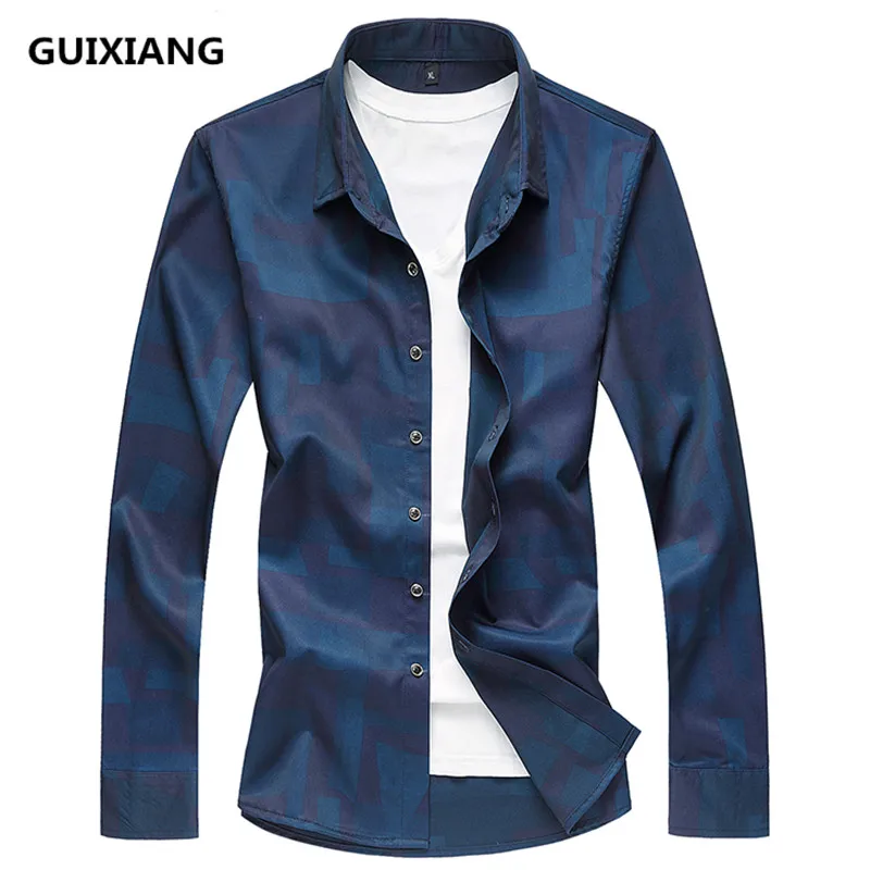 Рубашка мужская с длинным рукавом и цветочным принтом весна 2018|spring shirt men|casual