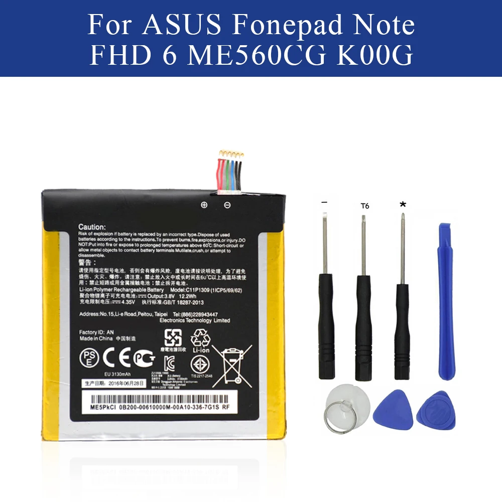 Новая резервная батарея C11P1309 для Asus Fonepad Note планшет (ошибка) FHD 6 ME560CG K00G Akku 3130 mAh с