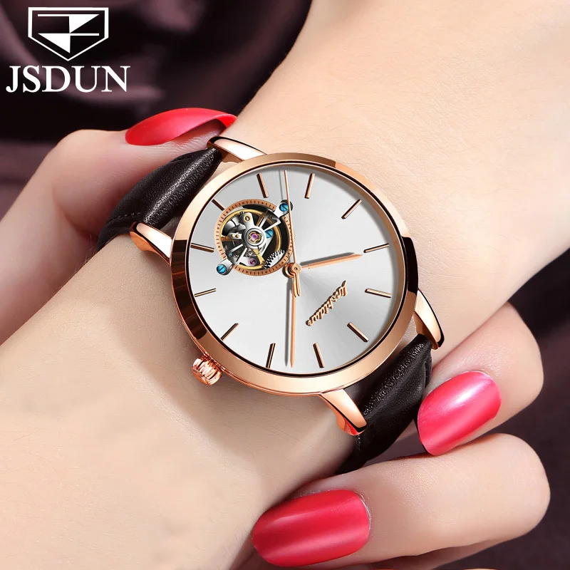 Belt rose gold L Женские часы, брендовые Роскошные модные корейские часы для женщин, рождественский подарок, нержавеющая сталь, механический с циферблатом, полые часы, Новинка - Цвет: Belt rose gold L