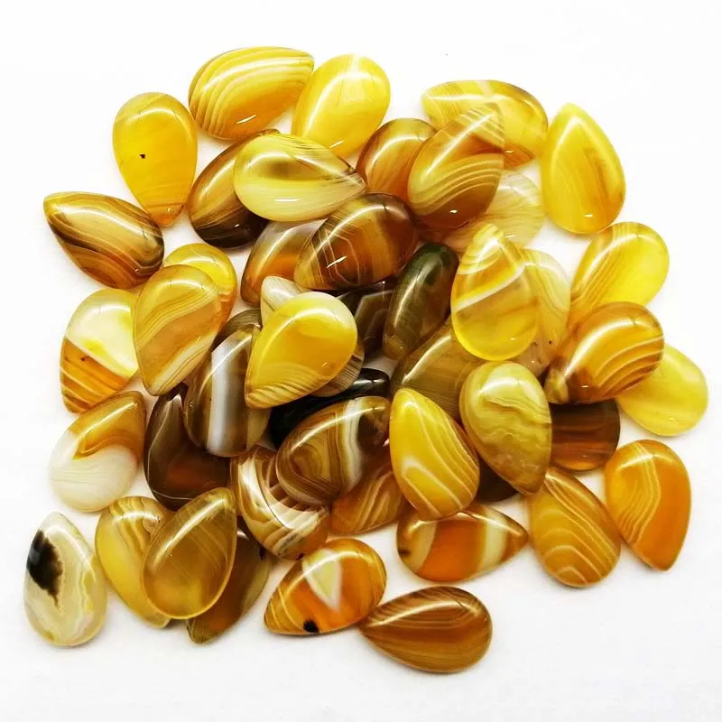 12pcs Natural yellow onyx agates teardrop pendant bead 22x14x6mm yl31305