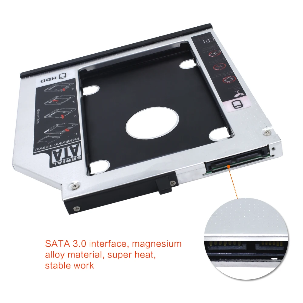 TISHRIC Optical Bay Caddy 9 5 мм SATA 2nd 2 HDD SSD корпус жесткого диска для Lenovo ThinkPad T400s T400 T410 T410s T420s