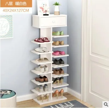 White eight layers Луи Мода вертикальное пространство мульти деревянный простой маленький шкаф сетка Красная полка для обуви провинция влагостойкий китайский стиль - Цвет: White eight layers