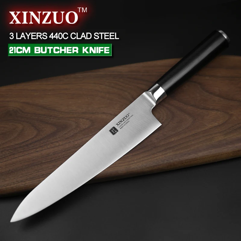 Xinzuo 8 ''Мясник Ножи 3 Слои 440C одетый кованые Сталь китайский шеф повар Кухня