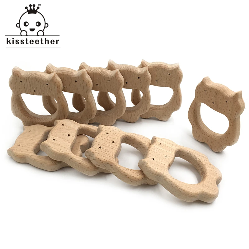 Органический деревянный подвесной прорезыватель из бука с викингом | Мать и